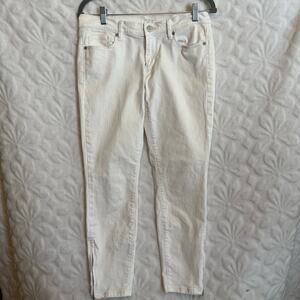 Ann Taylor Loft White Ankle Denim Pants Size 28/6 modern skinny ankle